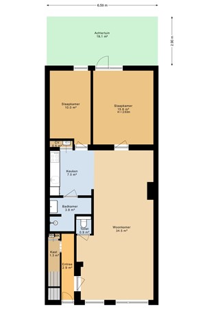 Floorplan - Strevelsweg 23F, 3073 DR Rotterdam